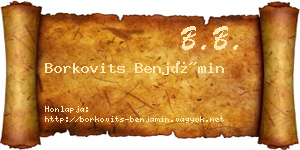 Borkovits Benjámin névjegykártya